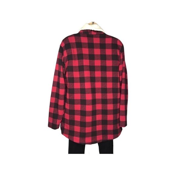 Eddie Bauer Snow Lodge Buffalo Check Faux Shearling Lined Wrap Size Small - Picture 5 of 7